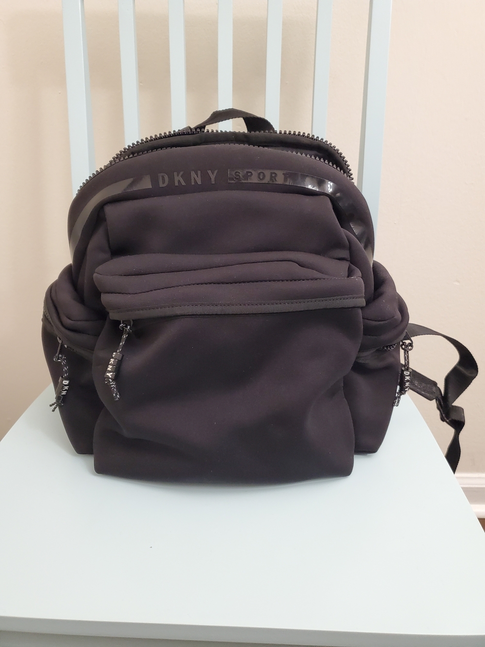 DKNY Sport Black Backpack with Multiple Zip Pockets